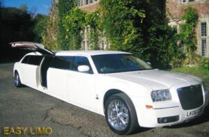 white chrysler limousine